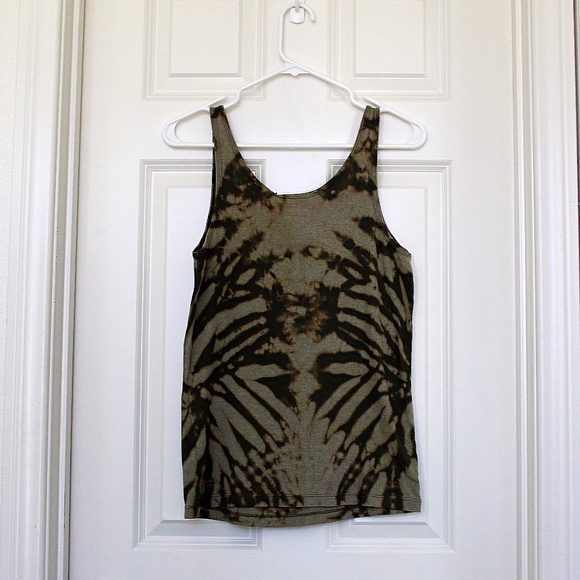 Handmade reverse tie dye ribbed knit tank top by Hue Revival - Picture 3 of 11